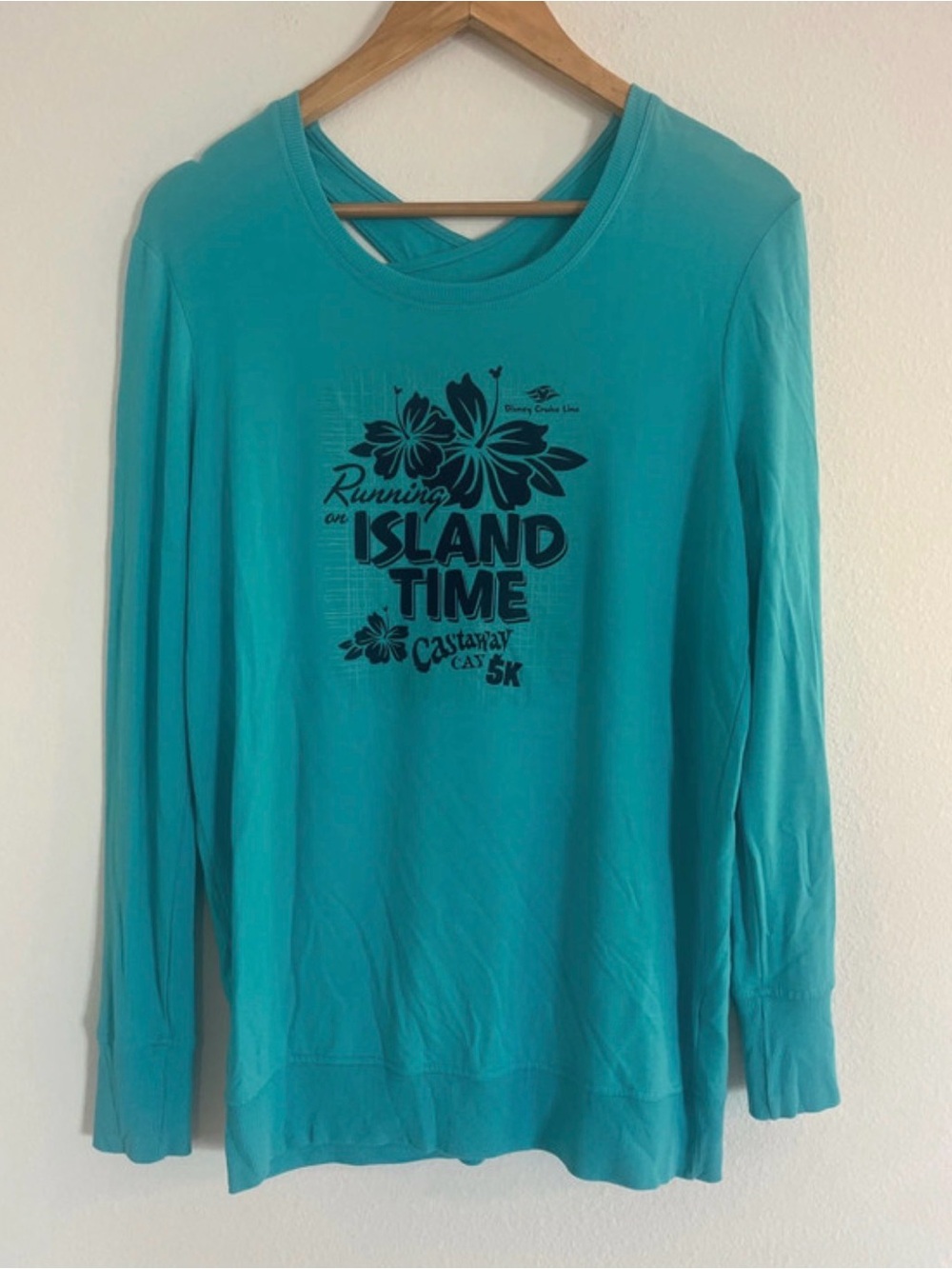 Disney Cruise Line Castaway Cay Blue Long Sleeve T-Shirt - Picture 1 of 4